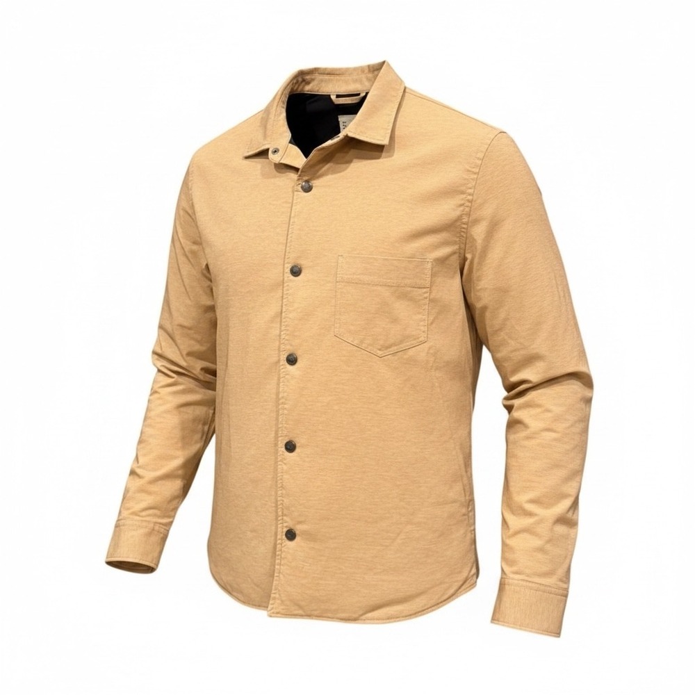 Vuori Nomad Insulated Shirt Jacket Mens Large L Celery‎ Seed Tan Shacket